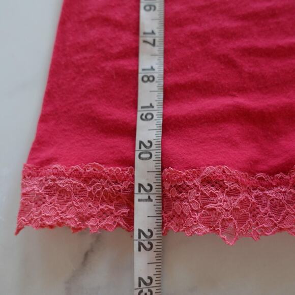 Vintage Y2K Abercrombie & Fitch Tank Top Medium Pink Lace Babydoll Cami 2000s - Picture 6 of 9